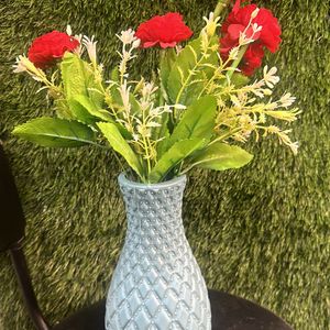 Artificial Flower With Stand Plastic Pot