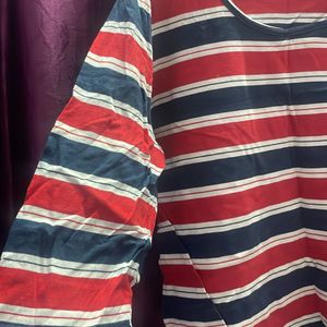 Stripes Red blue T Shirt