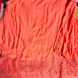 Coral Colour Long Top