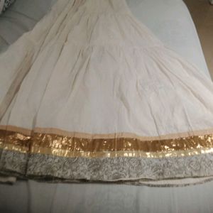 Lovely Cream Skirt Or Ghaghara With Border