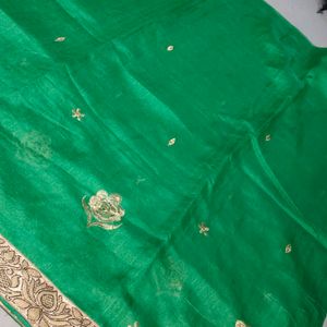 Green Saree With Blouse