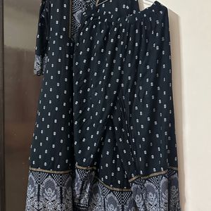 Black Anarkali Suit Set