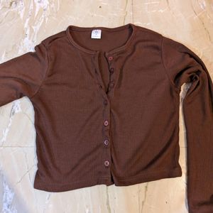 Trendy  Brown Crop Top