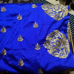 Blue Saaree With Readymade Blouse