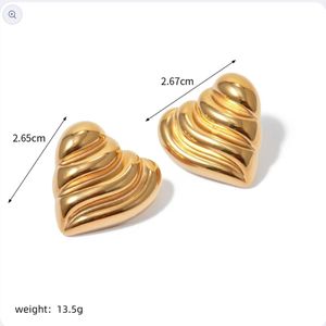 Heart Studs Anti Tarnish Golden