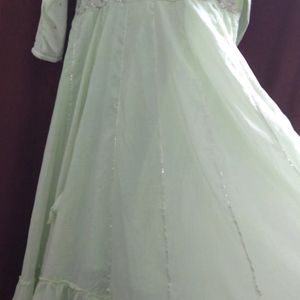 ISHIN Pista Green Anarkali size -S