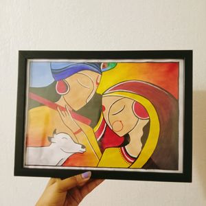 Radha Krishna Painting With Frame 🖼️