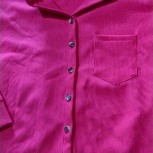 H & M Hot Pink Ripped Shirt For Women