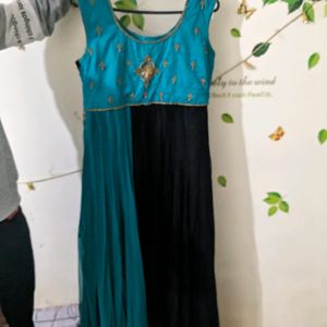 Dark Sea Green Ethnic Gown