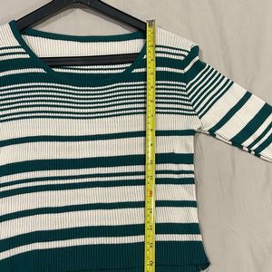 Ribbed Full Sleeved T Shirt