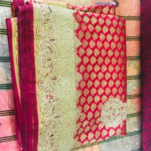 Brand New Silk Saree With Stone Work