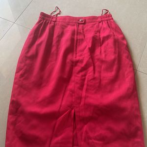 Red formal skirt