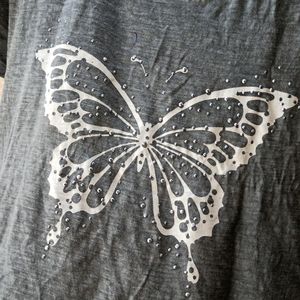 Butterfly Grey Top