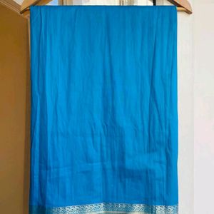 Beautiful Blue Silk Saree Peacock Design