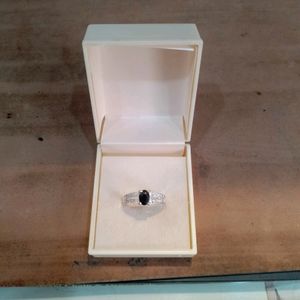 Black Diamond Ring Pure Silver