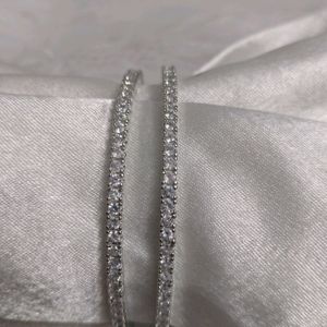 Pair Of Silver AD bangles