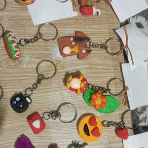 Handmade Clay Keychain.... Combo Of 13