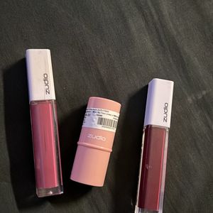 Combo Rose Pink Highlighter With Two Lip Colors