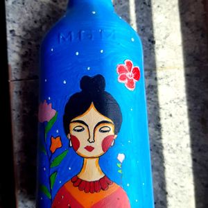 Floral Girl Bottle Art