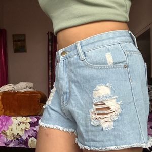 Denim Shorts From Shein