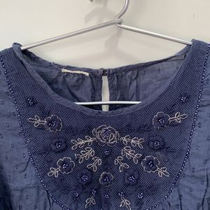 Top Blue Sequins Party Wear