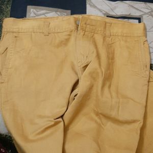 Semi Formal Yellow Jeans Pant