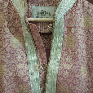 Golden And Pink Sherwani Set (Men's)