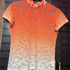 Price Drop!! Sheer Orange Gradiant Top