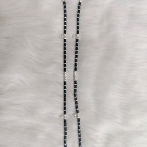 Pure Silver Black Beads Anklets For Women Nd Girls