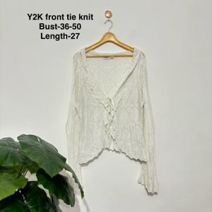 Crochet Front Tie Knit