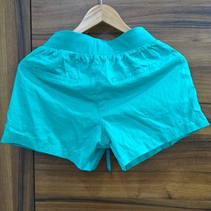 Sea Green Casual Shorts