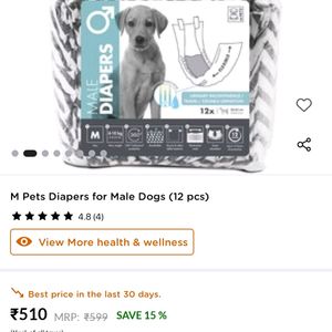 M-Pets Male Dog Diapers M Size (4-10kgs) 9pcs