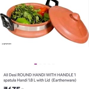 Earthenware Handi Kitchen With Handle Mud Pot