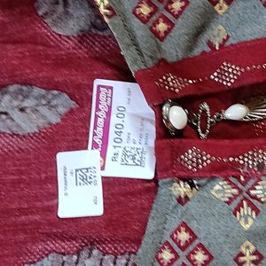 Rusted Red And Gray Coloured Kurthi