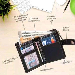 Casual Black Artificial Leather Wallet