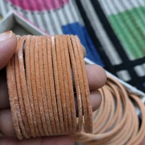 Peach Colour Metal Bangles