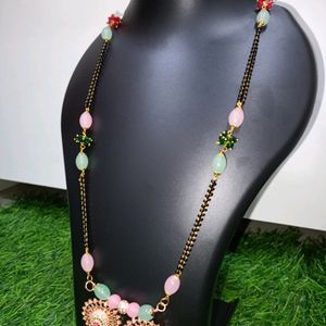 American Diamond Trending Mangalsutra With Earings