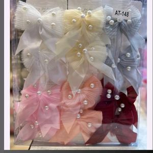 12 Bow Hair Clips