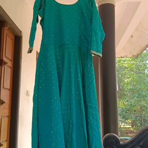 Heavy  Peacock Colour Gown