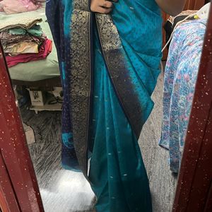 Saree With Blouse Blue