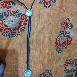 Oil Print Kurta With Full Sleeves