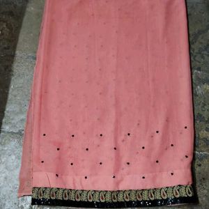 Peach Heavy Partywear Saree