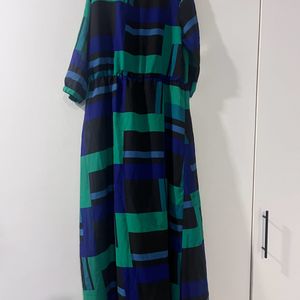 Abstract Print Gown In Good Condition