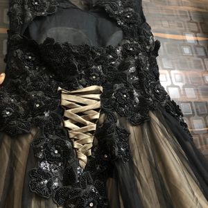 Black Handwork Gown