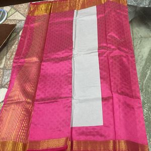 Art Silk Rose Colour Saree