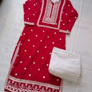 Chikankari Kurti Pant Set