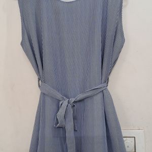 Blue-white Striped Dress