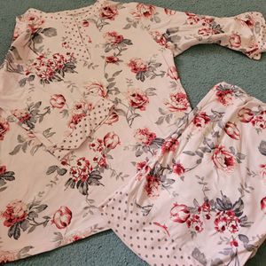 3/4 Sleeve Rose Pajama Set