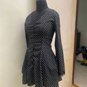 Polka Dot Bell Sleeve Dress