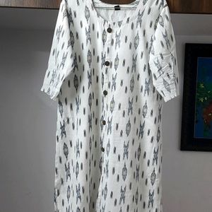 White Printed Kurta